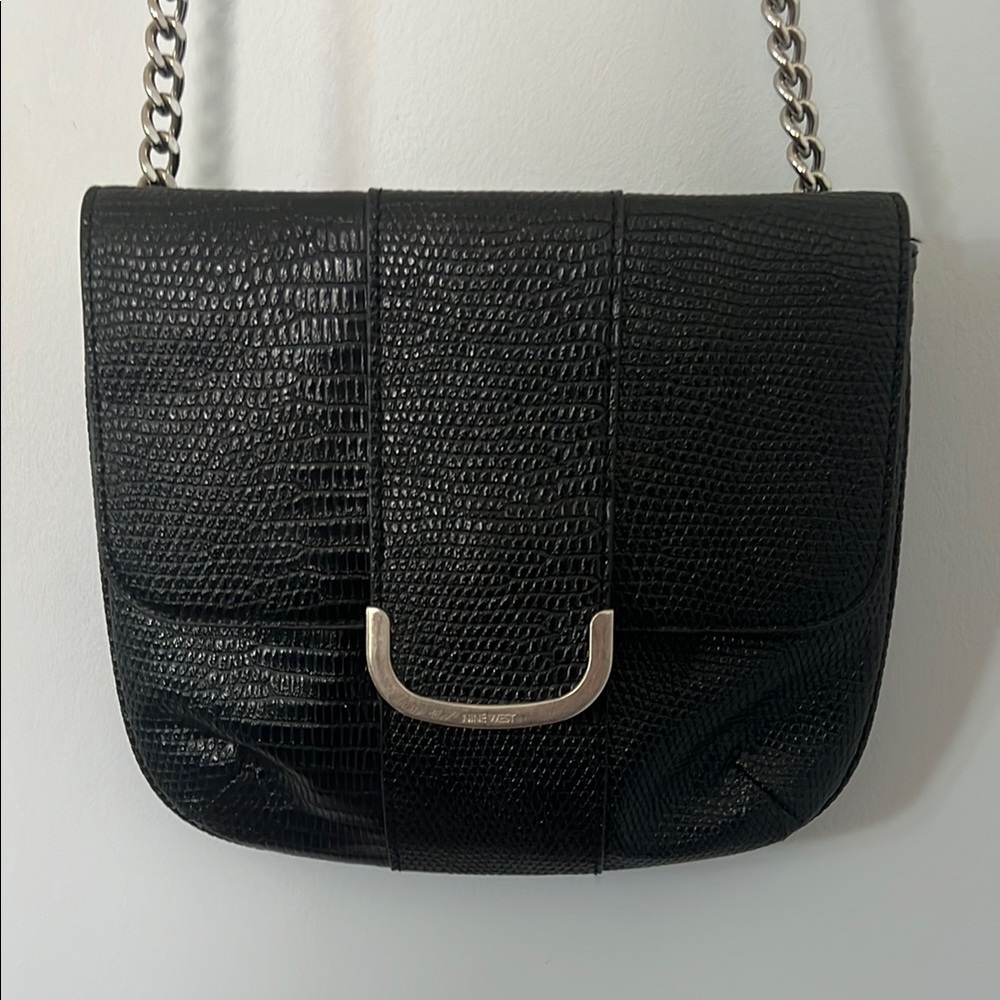 Black Textured cross body Shoulder Bag